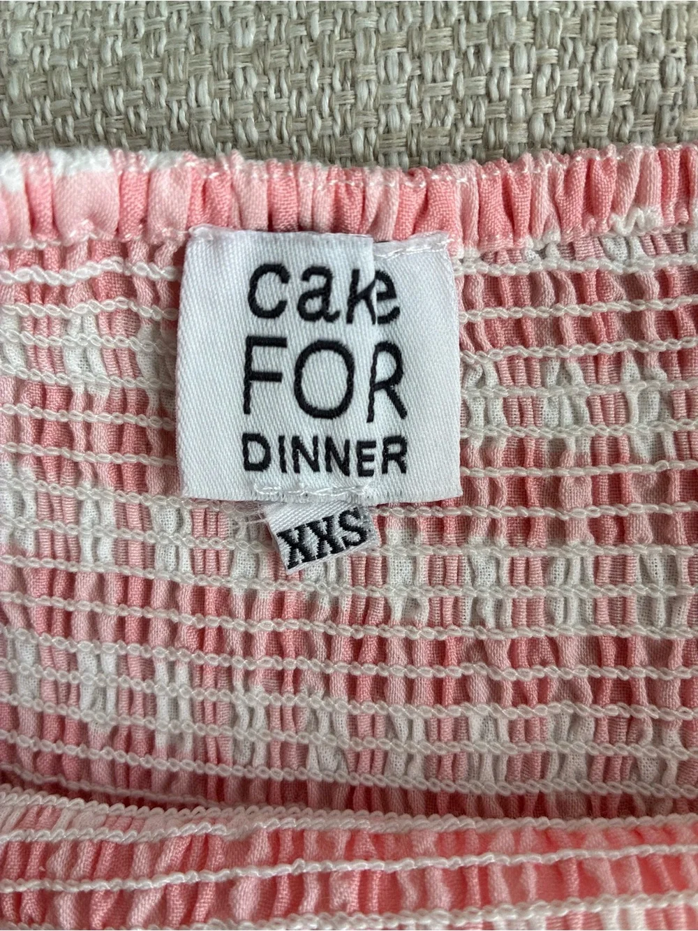 Cake For Dinner Skirt Size XXS Pink White Smocked Ruffle Skirt Mini